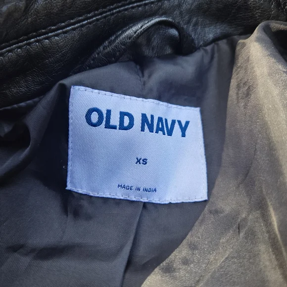 Old Navy Black Fuax Leather Biker Jacket - Picture 6 of 6